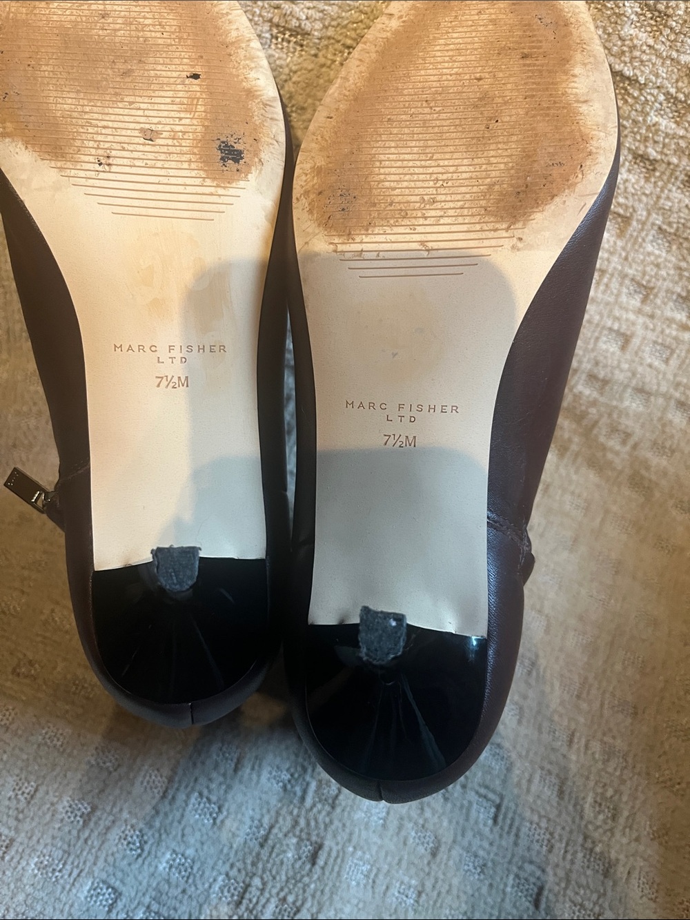 Marc Fisher  Kiona Dark Brown Leather Square-Toe Ankle Booties - Picture 7 of 7